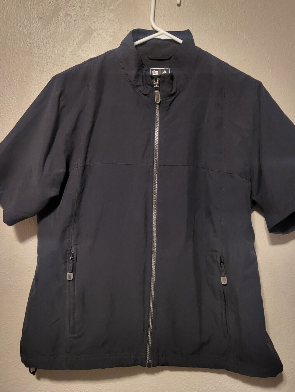 Adidas Climaproof Men’s Large Black Short Sleeve Full Zip Golf Rain Jacket